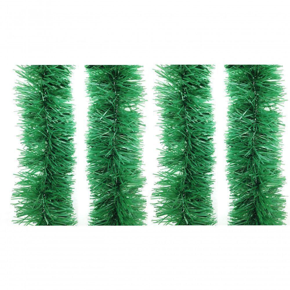 Kit 4 Festão De Natal Verde Opaco 9cm X 2m Total 8 Metros - 1