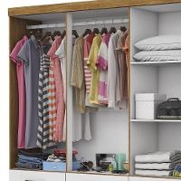 Guarda Roupa D22 6 Portas 6 Gavetas Com Pés Carioca Móveis Freijó Com Branco - 3