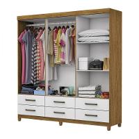 Guarda Roupa D22 6 Portas 6 Gavetas Com Pés Carioca Móveis Freijó Com Branco