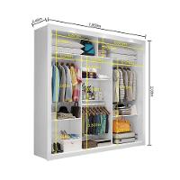 Closet Casal Clarice Sem Gavetas Carioca Móveis Branco - 2