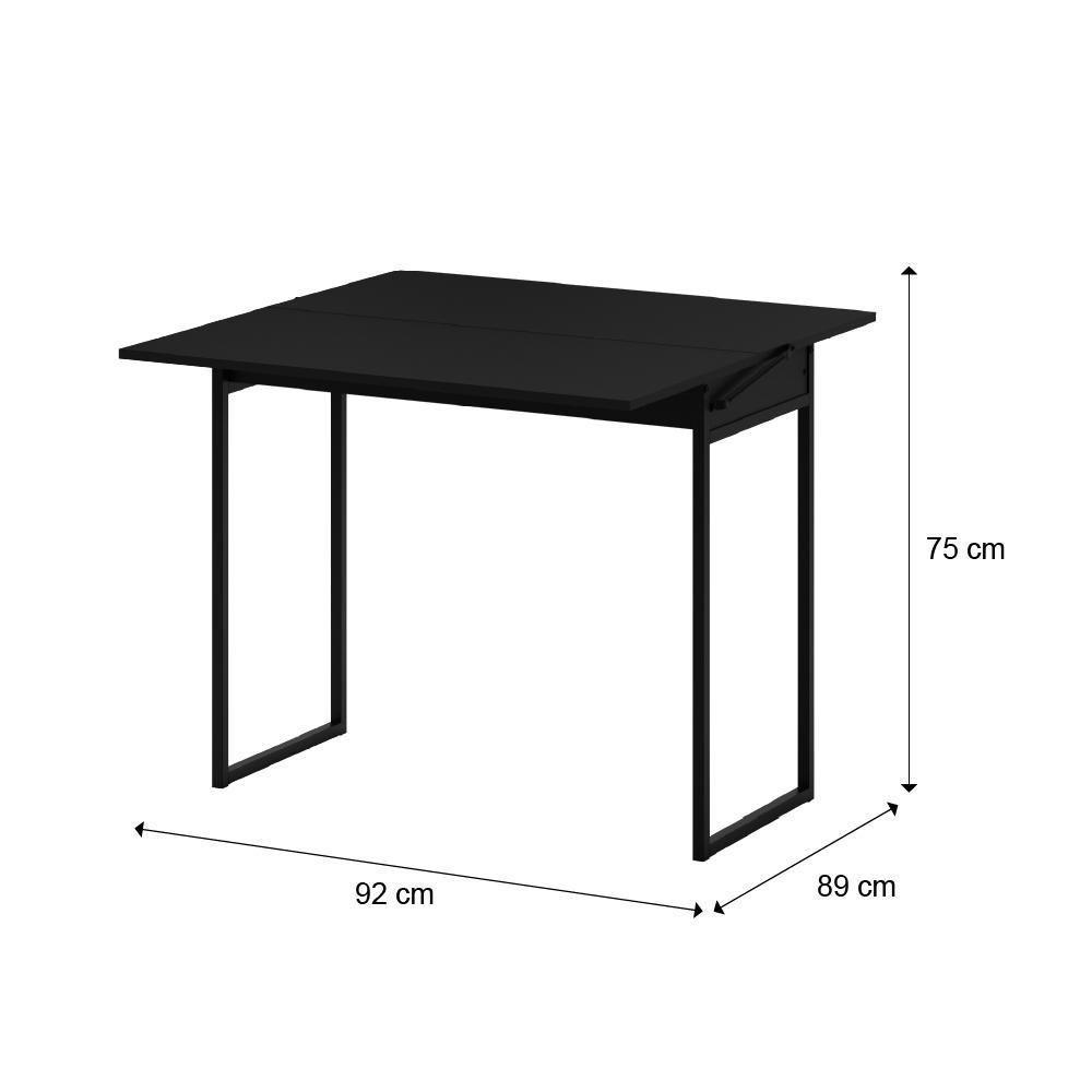 Conjunto Mesa Dobrável Com 2 Banquetas Preto Carraro - 8