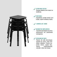 Conjunto Mesa Dobrável Com 2 Banquetas Preto Carraro - 5