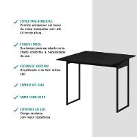 Conjunto Mesa Dobrável Com 2 Banquetas Preto Carraro - 6