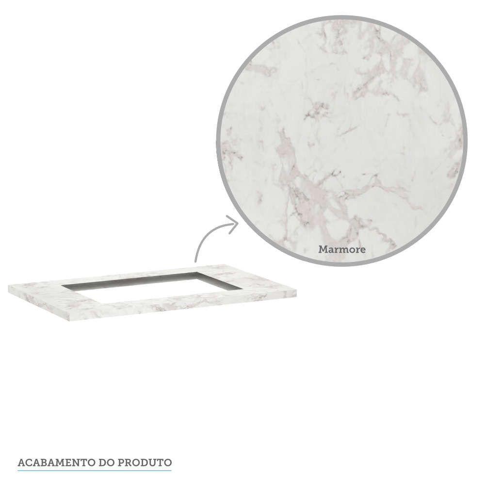 Tampo De 70cm X 54,5cm Para Cooktop 4 Bocas Com Furo De 50cm X 35cm Luciane Móveis Marmore Bp - 8