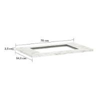 Tampo De 70cm X 54,5cm Para Cooktop 4 Bocas Com Furo De 50cm X 35cm Luciane Móveis Marmore Bp - 6