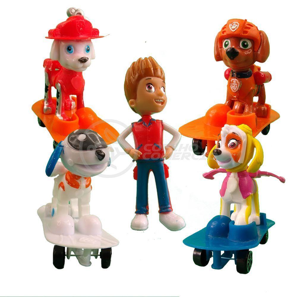 Kit 5 Bonecos Brinquedos Patrulha Canina Com 4 Skate 15 - 1