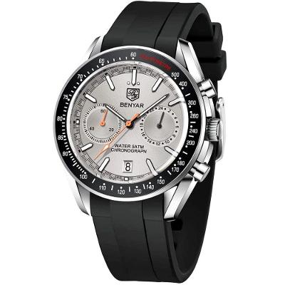 Relógio De Pulso Inox Com De Borracha Genuína A Prova Dagua