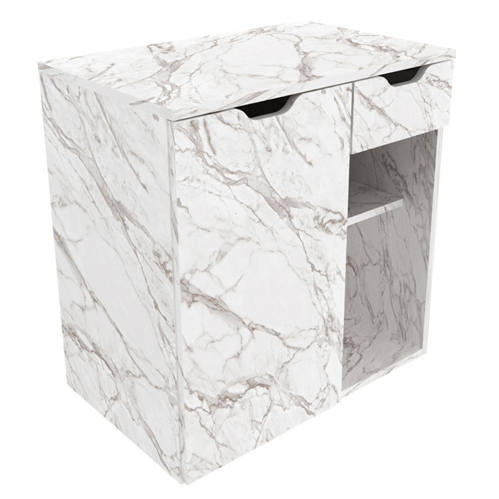 Gabinete Suspenso Para Cuba De Banheiro Marmore Branco - 6