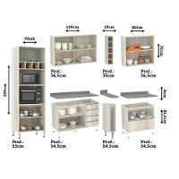 Cozinha Completa 7 Peças Com Tampo Lis Legno Crema