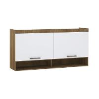 Armário Aéreo Maleiro Modulado 165cm 2 Portas Basculantes Paris Avelã Pf Com Branco Pf - 2