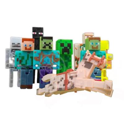 Cartela 10 Boneco Articulado Minecraft My Home 2 Blocos Nº4