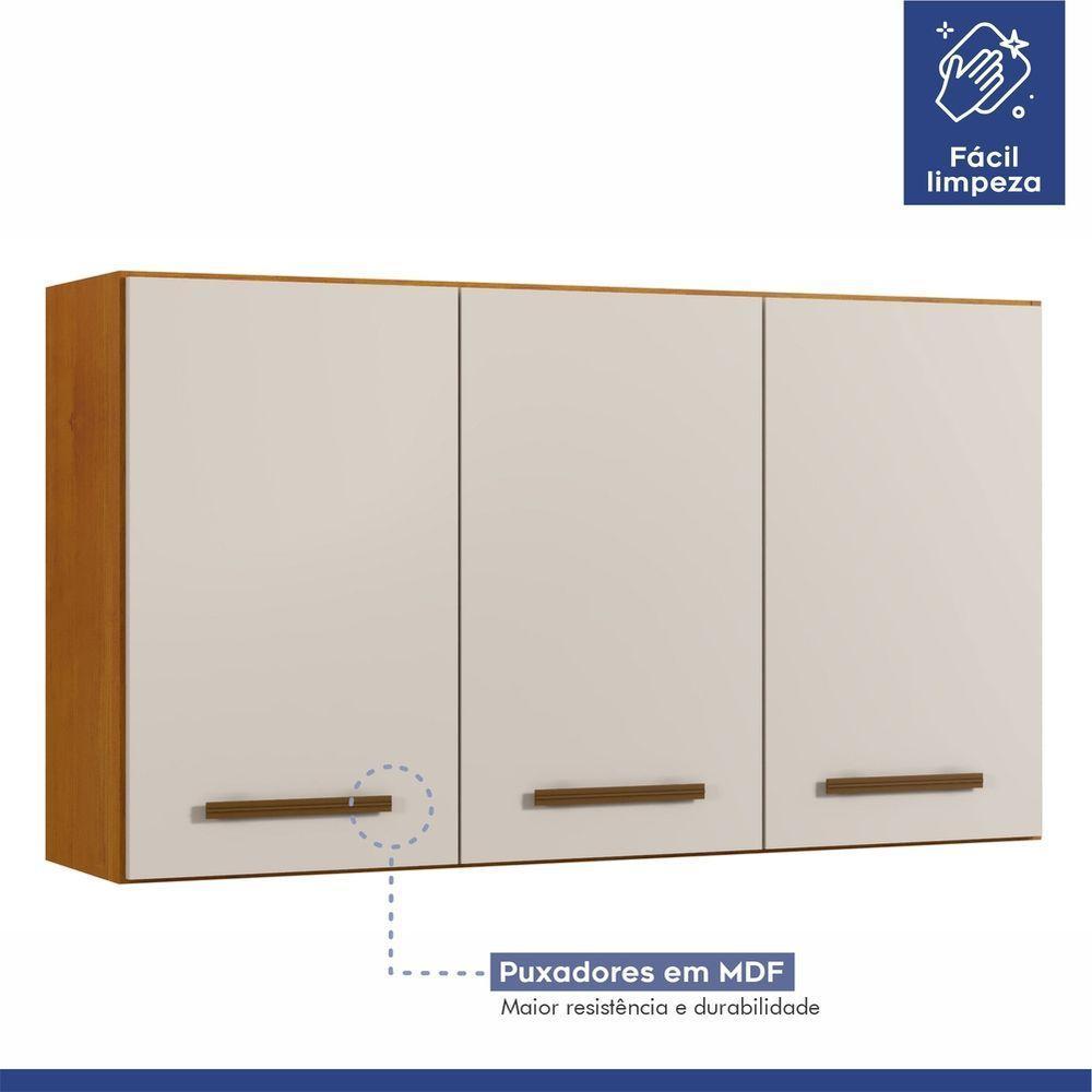 Cozinha Completa 14 Portas 3 Gavetas Atenas Kaiki Moveis Nature/off White - 9