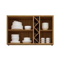 Armário Aéreo Cozinha Modulado Tempranillo 2 Portas Vidro Reflecta120cm Amendoa/Off White - Ronipa - 6