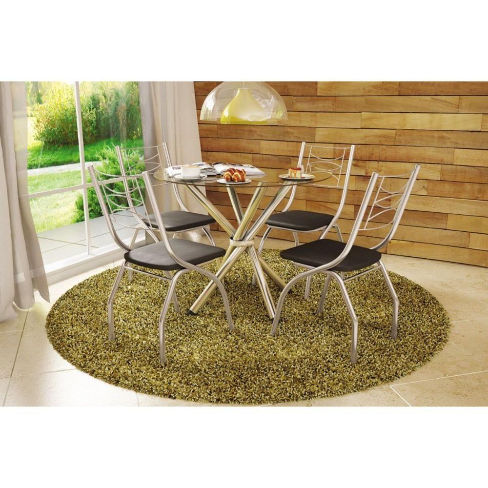 Base Mesa de Jantar Volga M008 s/ Tampo Preto Fosco - Kappesberg - 4