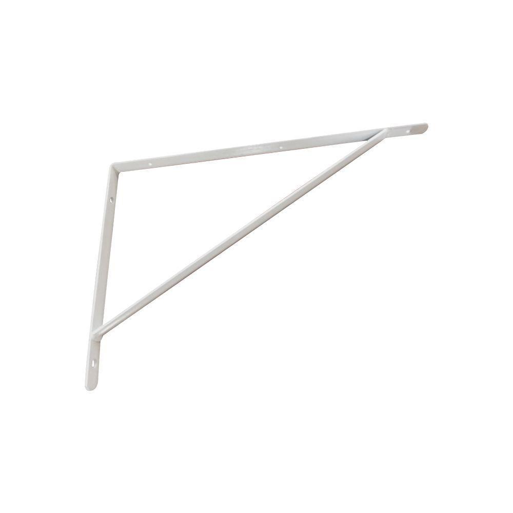 Kit Suporte Prateleira Com 6 Peças Em Aço Mão Francesa 40x25 Branco - 2