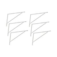 Kit Suporte Prateleira Com 6 Peças Em Aço Mão Francesa 40x25 Branco - 1