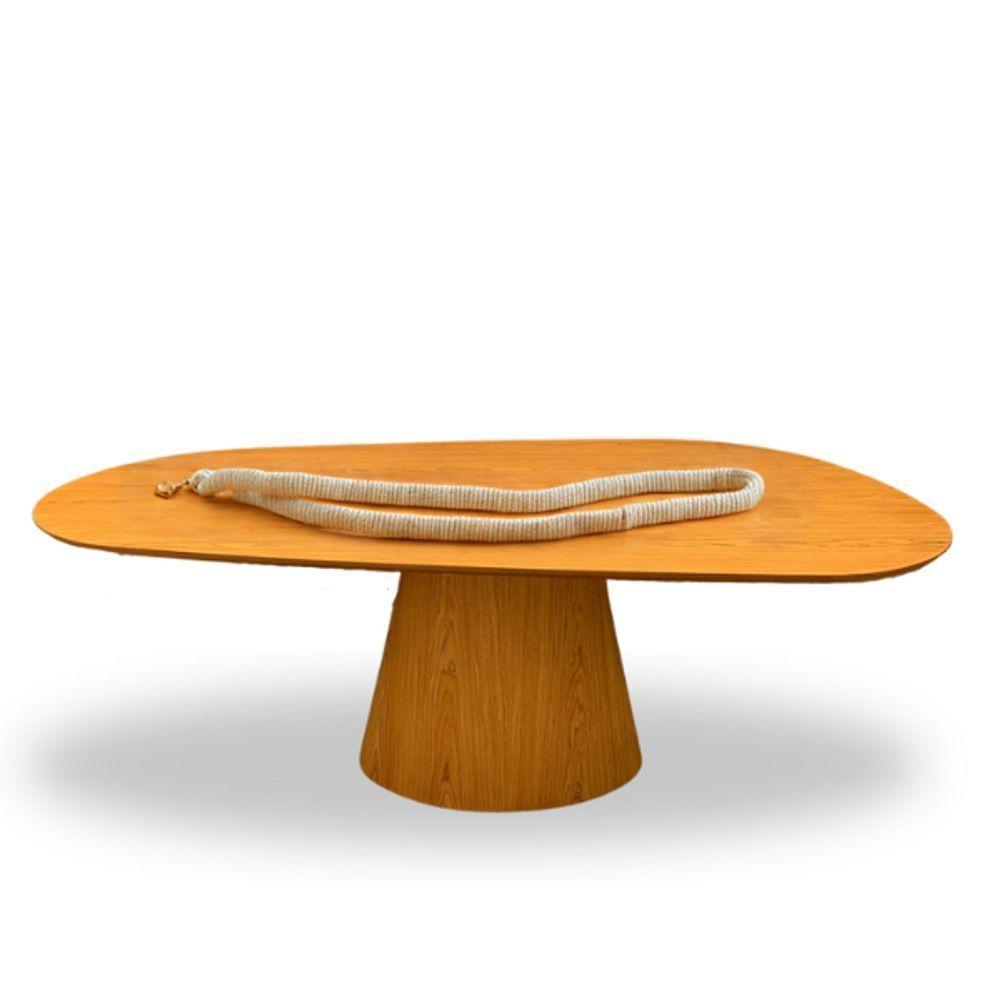 Mesa Oval Organica Em Freijo 2,35x122 - 1