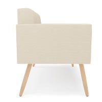 Sofá Namoradeira Elisa Linho Bege A19 Pés Palito Natural - D'rossi