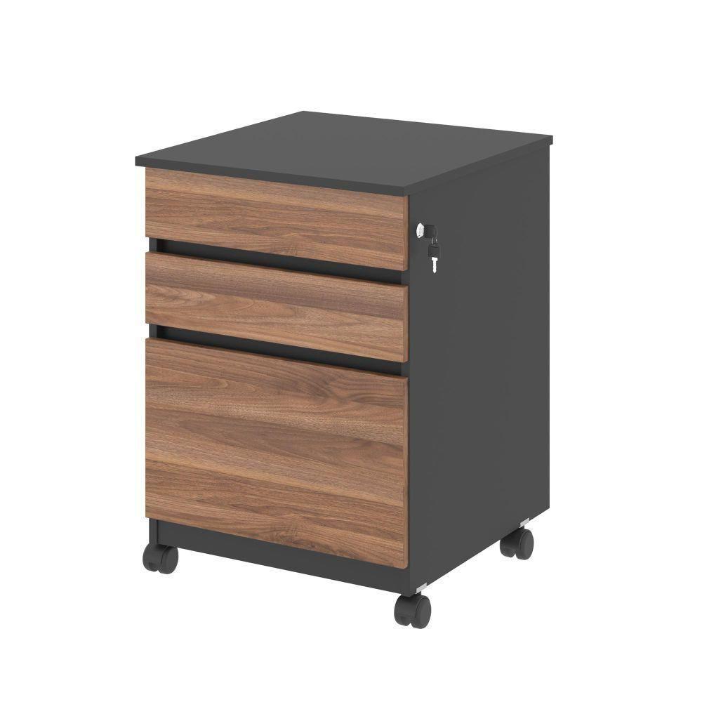 Mesa 1200 Com Gaveteiro Formosa Noce Preto - 3