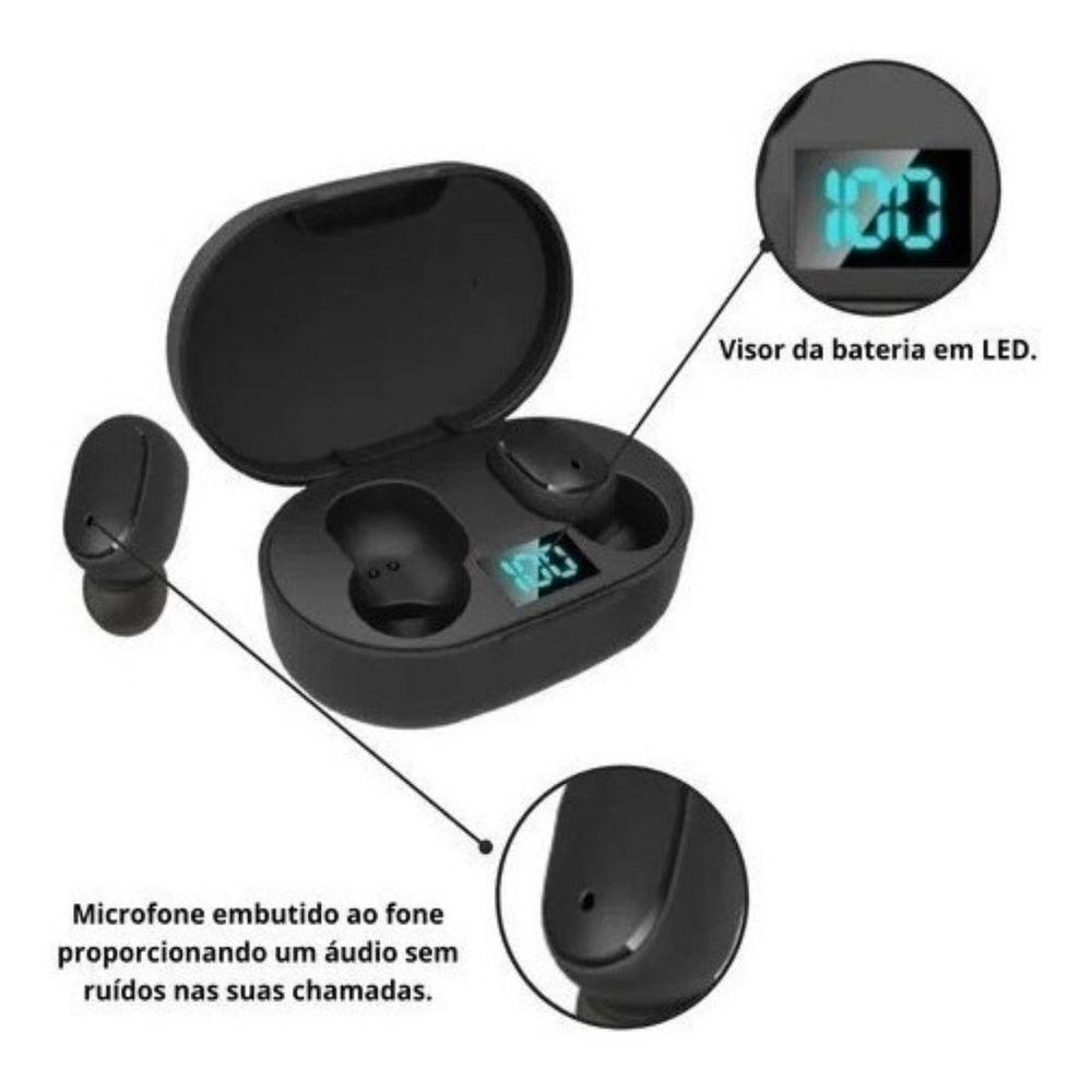 Fone Bluetooth Dots Preto C/ Visor Para Samsung A13 - 5