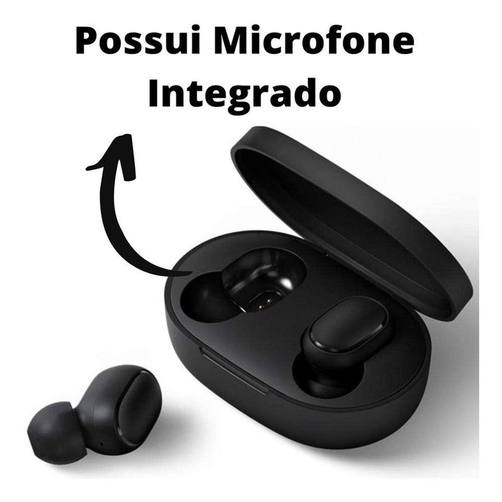 Fones Bluetooth Preto Caixinha Para Redmi 9 / 9s - 2