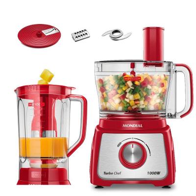 Multiprocessador de Alimentos Mondial MPN-01-R 5 em 1 2 Velocidades 1000W Vermelho 110V