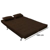 Sofá Cama Casal Com Almofadas Gabriella Suede Marrom Escuro - 6