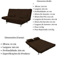 Sofá Cama Casal Com Almofadas Gabriella Suede Marrom Escuro - 8