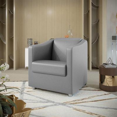 Poltrona Decorativa Tilla Corino Cinza Dal Poz Estofados