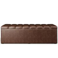 Calçadeira Recamier Baú Casal Queen 160X50 Cm Marrom - 7