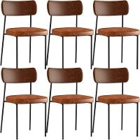 Kit 06 Cadeira Para Sala De Jantar Melina L02 Marrom Camel - 1