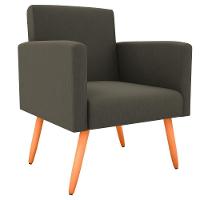 Conjunto Com 2 Poltronas E 1 Puff Dallas Matrix Estampado/marrom Claro