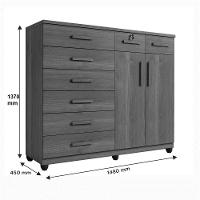 Cômoda New Triunfo 8 Gavetas 2 Portas Benetil Cinamomo. - 4