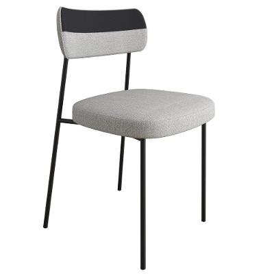 Cadeira Estofada Milli Corano/linho F02 Preto/cinza