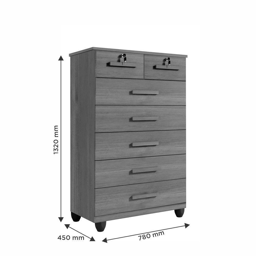 Cômoda New Barcelona 7 Gavetas Benetil Imbuia. - 2