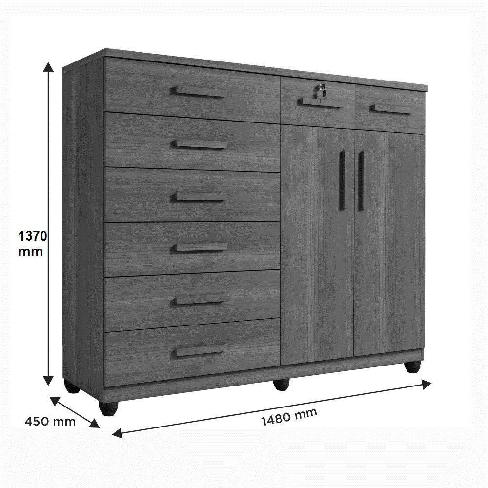 Cômoda New Triunfo 8 Gavetas 2 Portas Benetil Cinamomo - 4