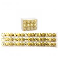 Kit 45 Mini Bolas Natal Dourada Glitter, Fosca, Lisa 3cm - 1