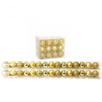Kit 30 Mini Bolas Natal Dourada Glitter, Fosca, Lisa 3cm - 1