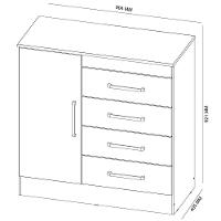 Cômoda Montevidéu 4 Gavetas E 1 Porta 4290K Demóbile Amêndoa - 2