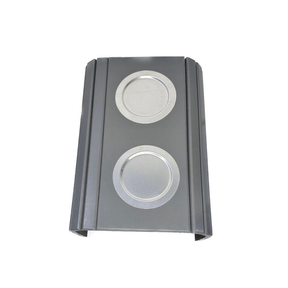 Kit 02 Esteira Decorativa Laqueada Sofá Copo Alumínio Cinza - 4