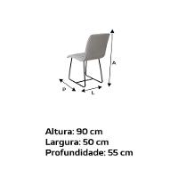 Conjunto 2 Cadeiras Cristal Sala De Jantar Em Linho Cinza E Metal Preto - 2