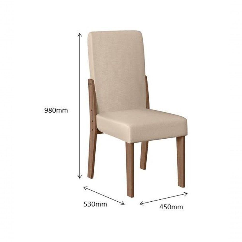 Conjunto Sala De Jantar 1,10 Com 4 Cadeiras Amêndoa 74B - 3