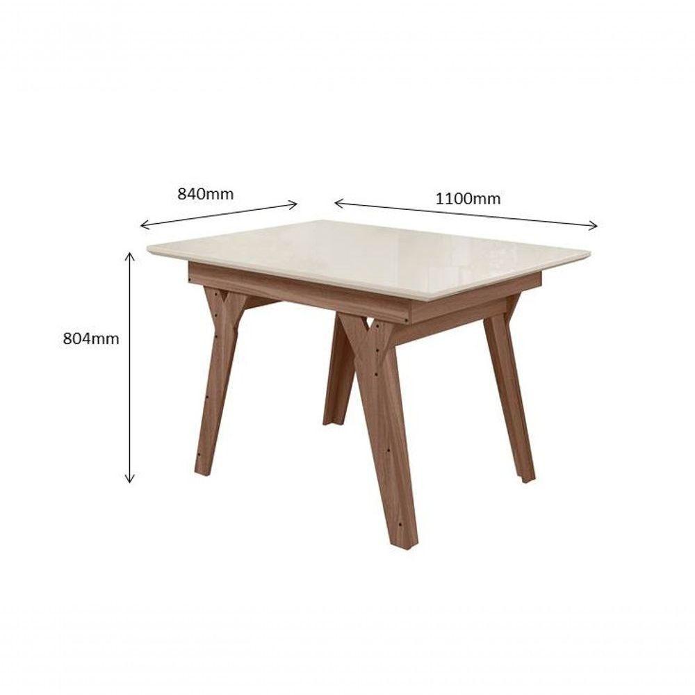 Conjunto Sala De Jantar 1,10 Com 4 Cadeiras Amêndoa 74B - 7