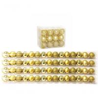 Kit 60 Mini Bolas Natal Dourada Glitter, Fosca, Lisa 3cm - 1