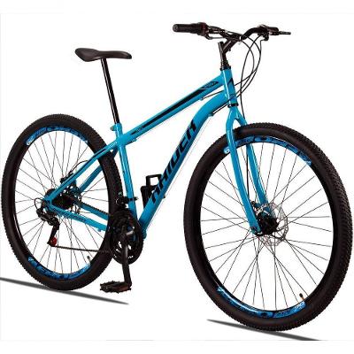 Bicicleta 29 Raider Sport Aço 21 Marchas Freio A Disco Azul+preto