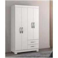 Guarda Roupa Solteiro 4 Portas 2 Gavetas Nt5005 Notável Branco - 1