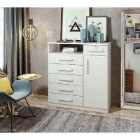 Cômoda Da Vinci 6 Gavetas E 1 Porta Lopas Branco - 2