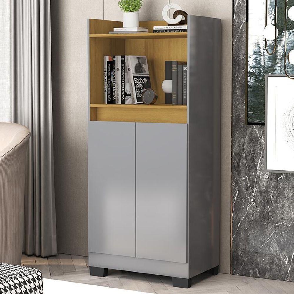 Aparador Buffet Sala Duque 2 Portas Onix/mel Onix/mel - 1