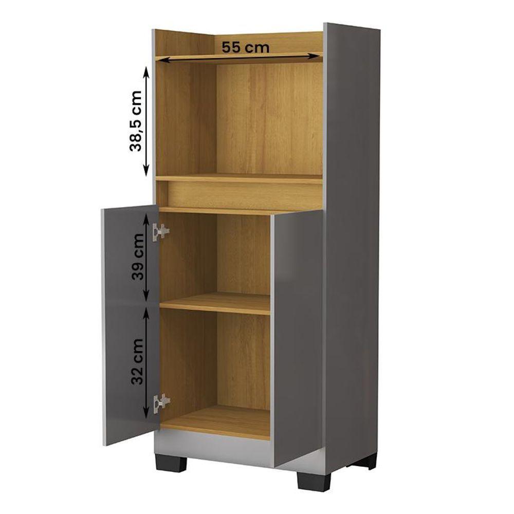 Aparador Buffet Sala Duque 2 Portas Onix/mel Onix/mel - 3