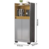 Aparador Buffet Sala Duque 2 Portas Onix/mel Onix/mel - 2